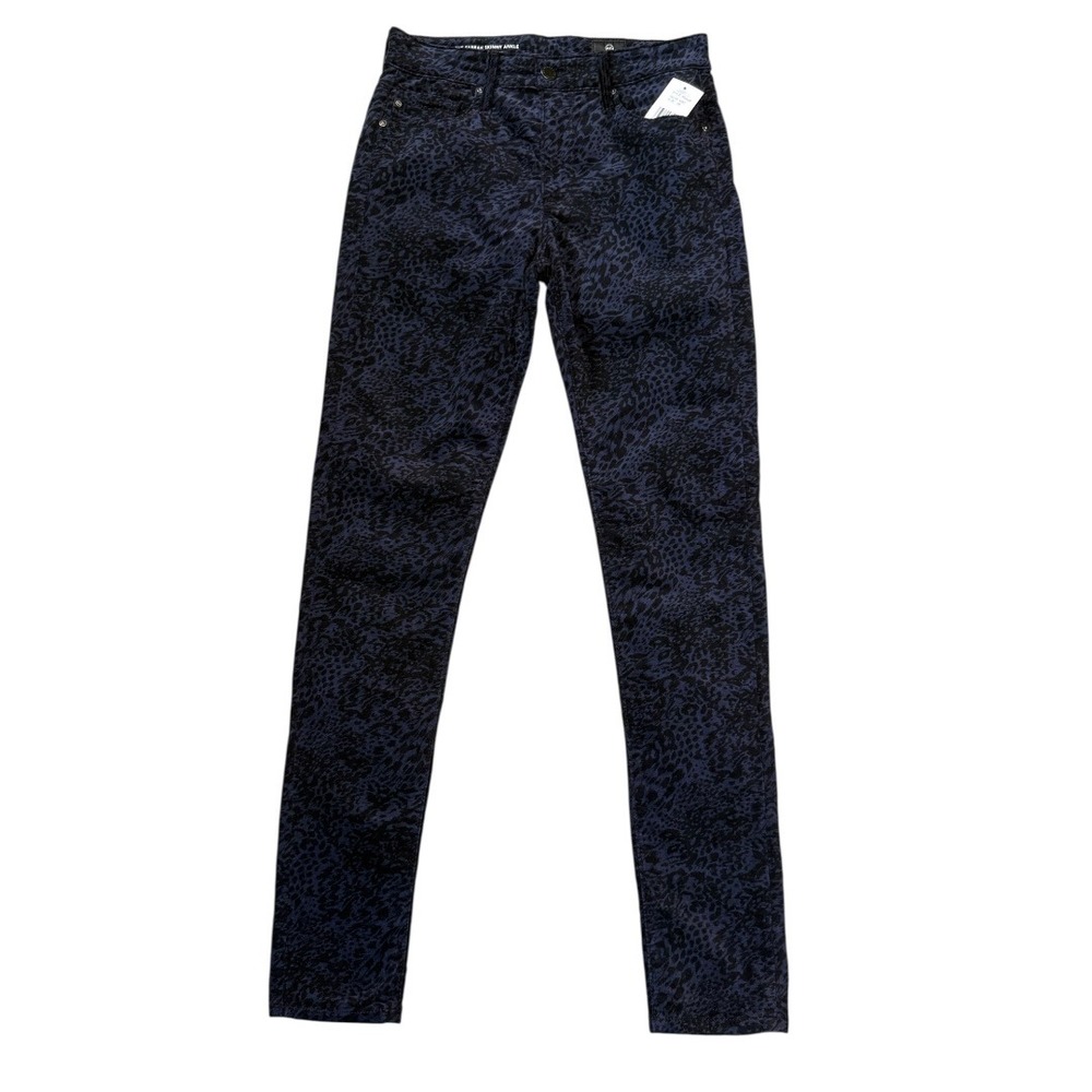 AG Adriano Goldschmied Farrah Skinny Ankle Leopard Print Jeans Blue Black 4 26‎